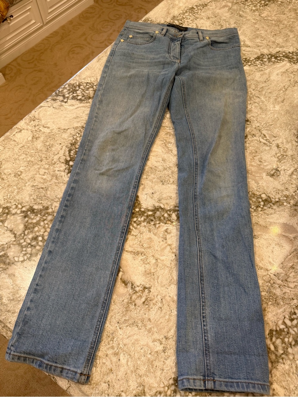 Versace Women's Light Blue Flare Jeans